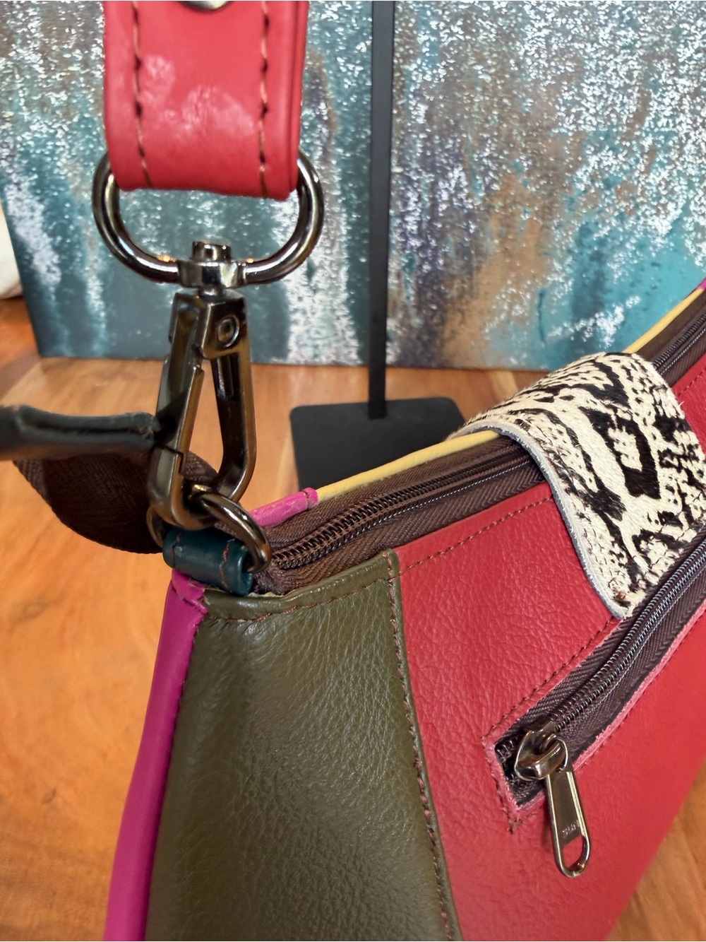 Soruka‎ Dopamine Dressing Recycled Leather Colorblock Bag (EUC) - Picture 11 of 12